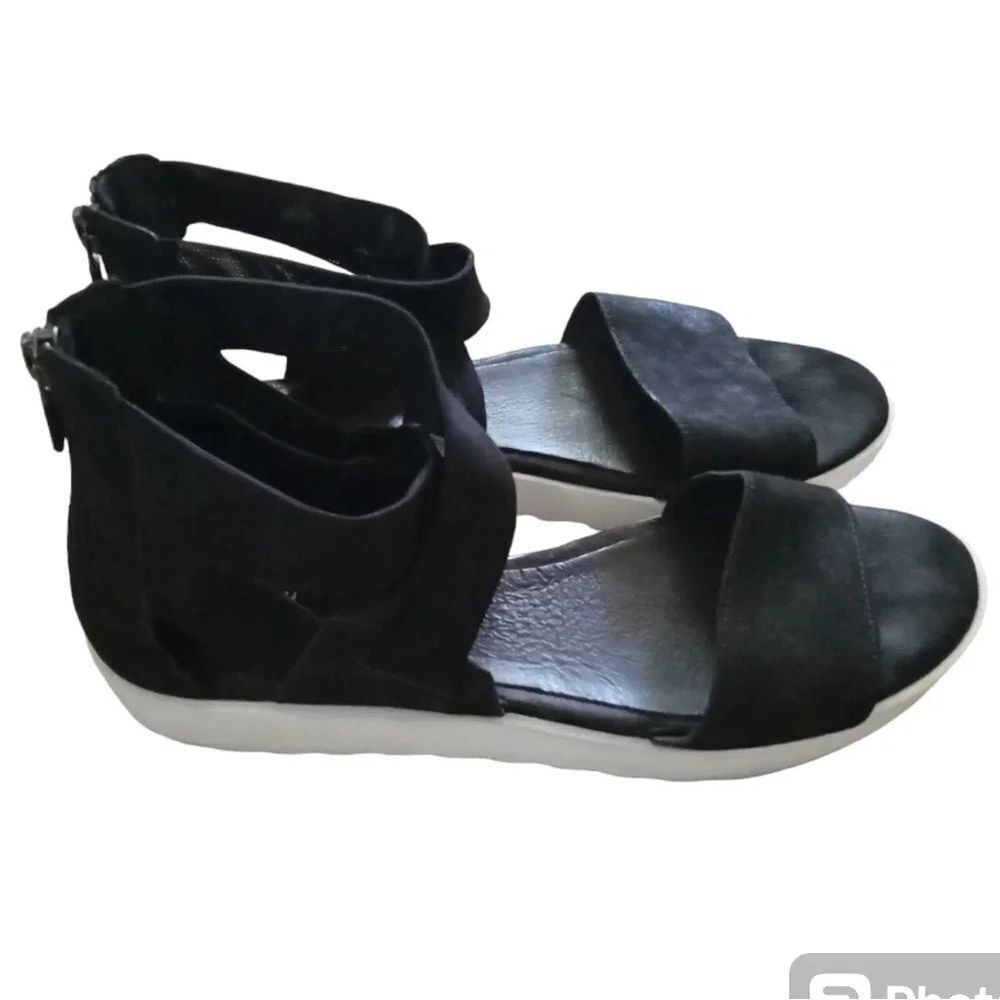 Eileen Fisher Kash Tumbled Nubuck Leather Sneaker Sandal Size 7 - Picture 5 of 10